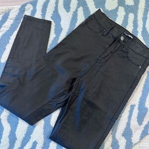 Black Women Faux Leather Pants